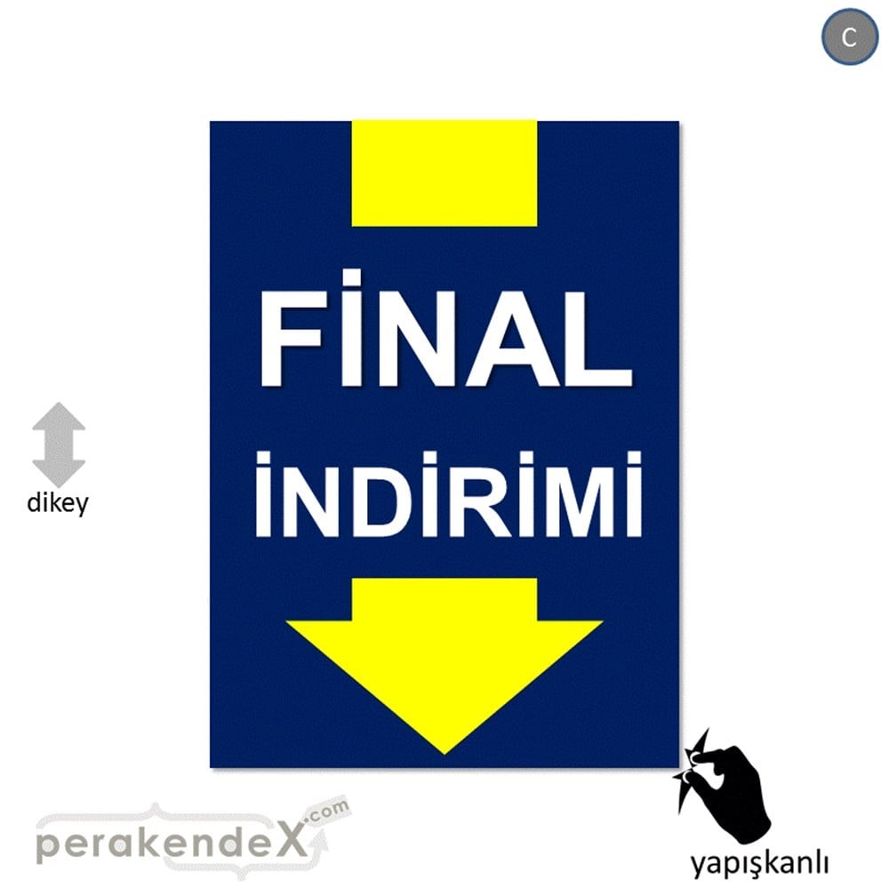 final indirimi CAMA YAPIŞAN FOLYO -dikdörtgen,tek yön baskı
