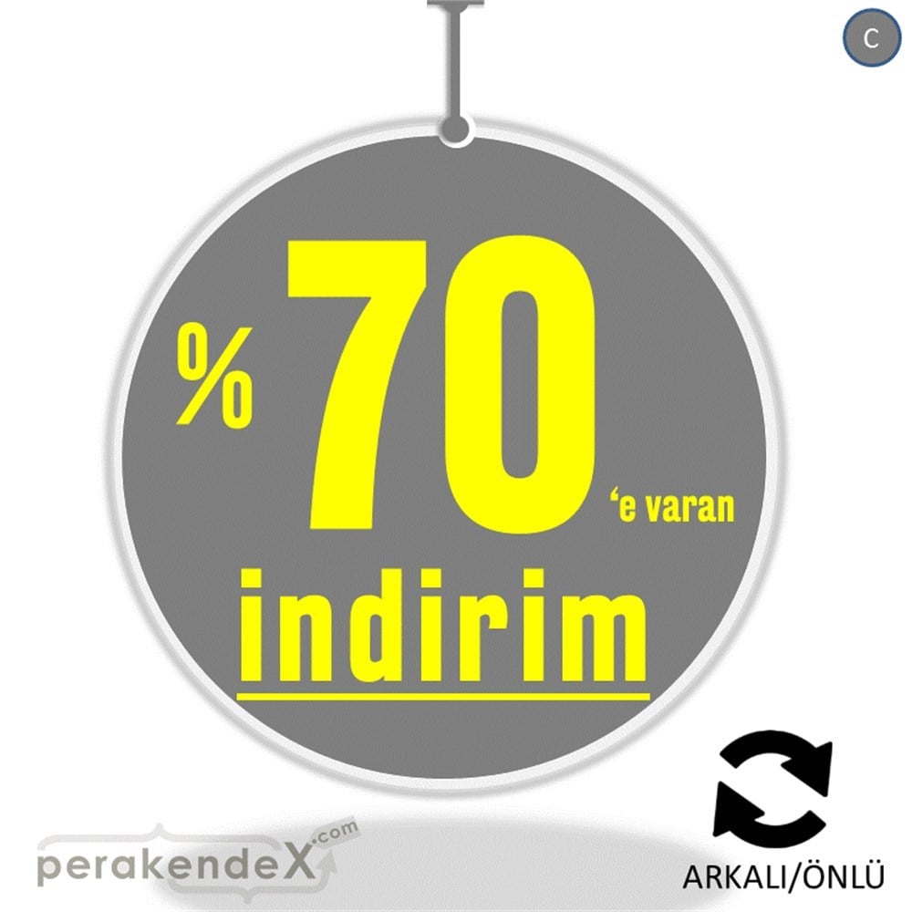 yüzde 70 e varan indirim DÖNKARTI -oval,çift yön baskı