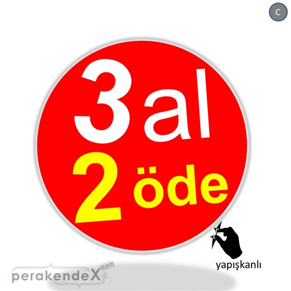 3 al 2 öde CAMA YAPIŞAN FOLYO -oval,tek yön baskı