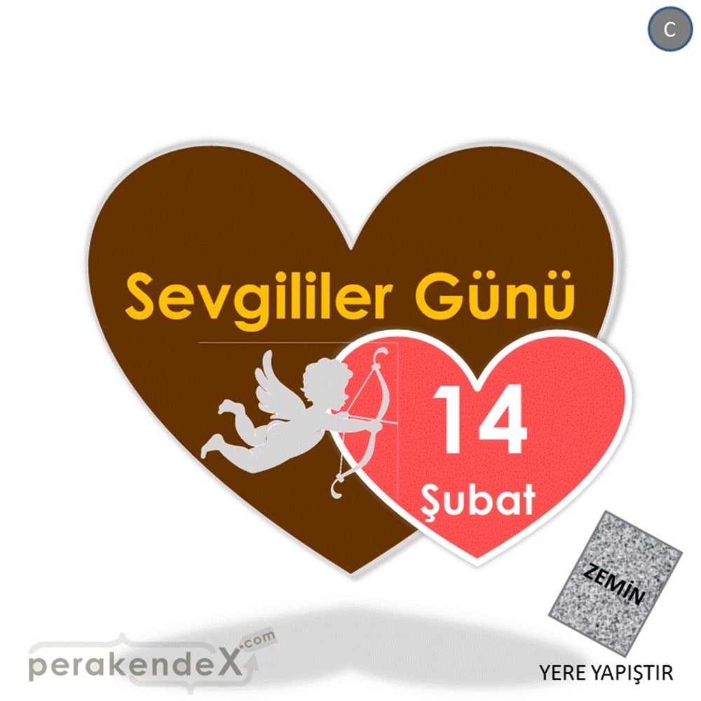 14 şubat sevgililer günü eros YER - ZEMİN FOLYO,  VİNİL -Kalp,tek yön baskı