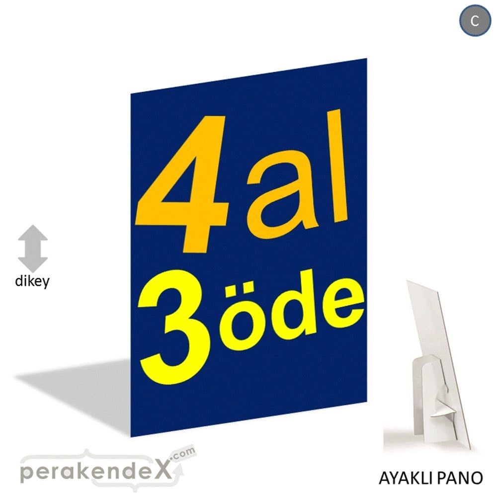 4 al 3 öde AYAKLI REKLAM PANOSU -dikdörtgen,tek yön baskı