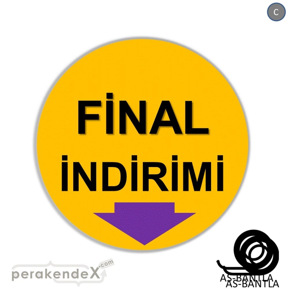 final indirimi SERT PLASTİK POSTER -oval,tek yön baskı
