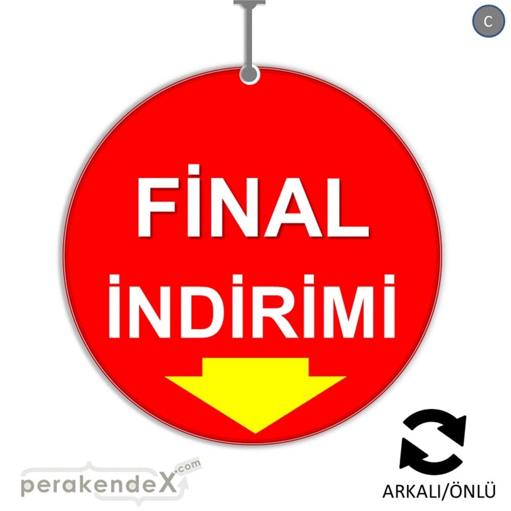 final indirimi DÖNKARTI -oval,çift yön baskı