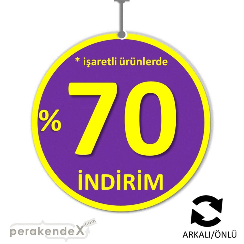 yüzde 70 indirim * işaretli ürünlerde DÖNKARTI -oval,çift yön baskı
