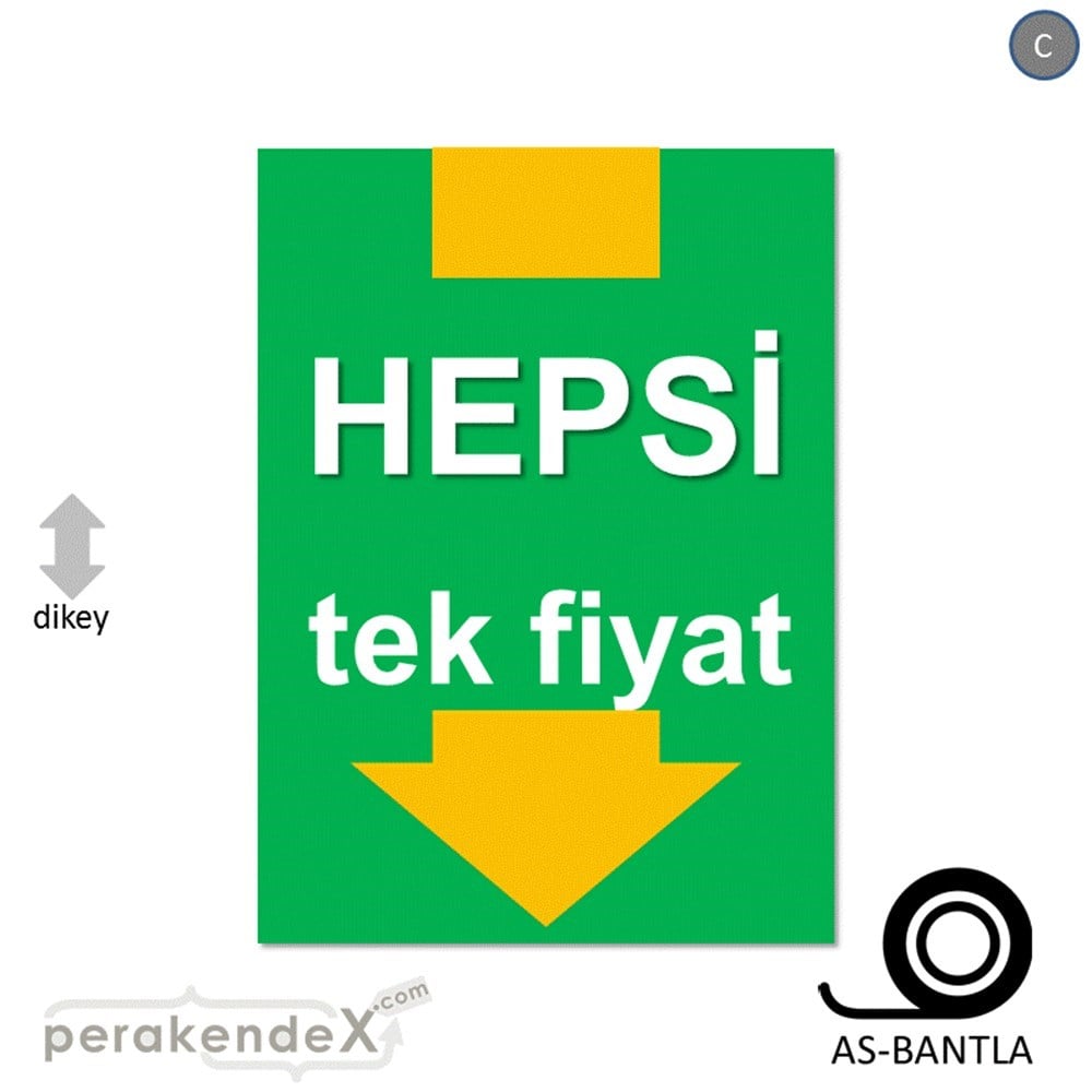 hepsi tek fiyat POSTERİ -dikdörtgen,tek yön baskı