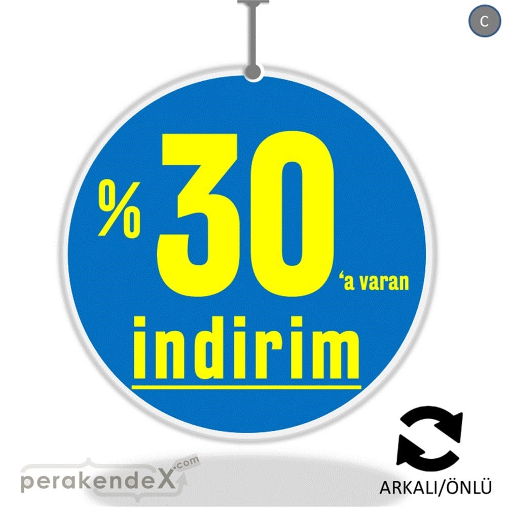 yüzde 30 a varan indirim DÖNKARTI -oval,çift yön baskı