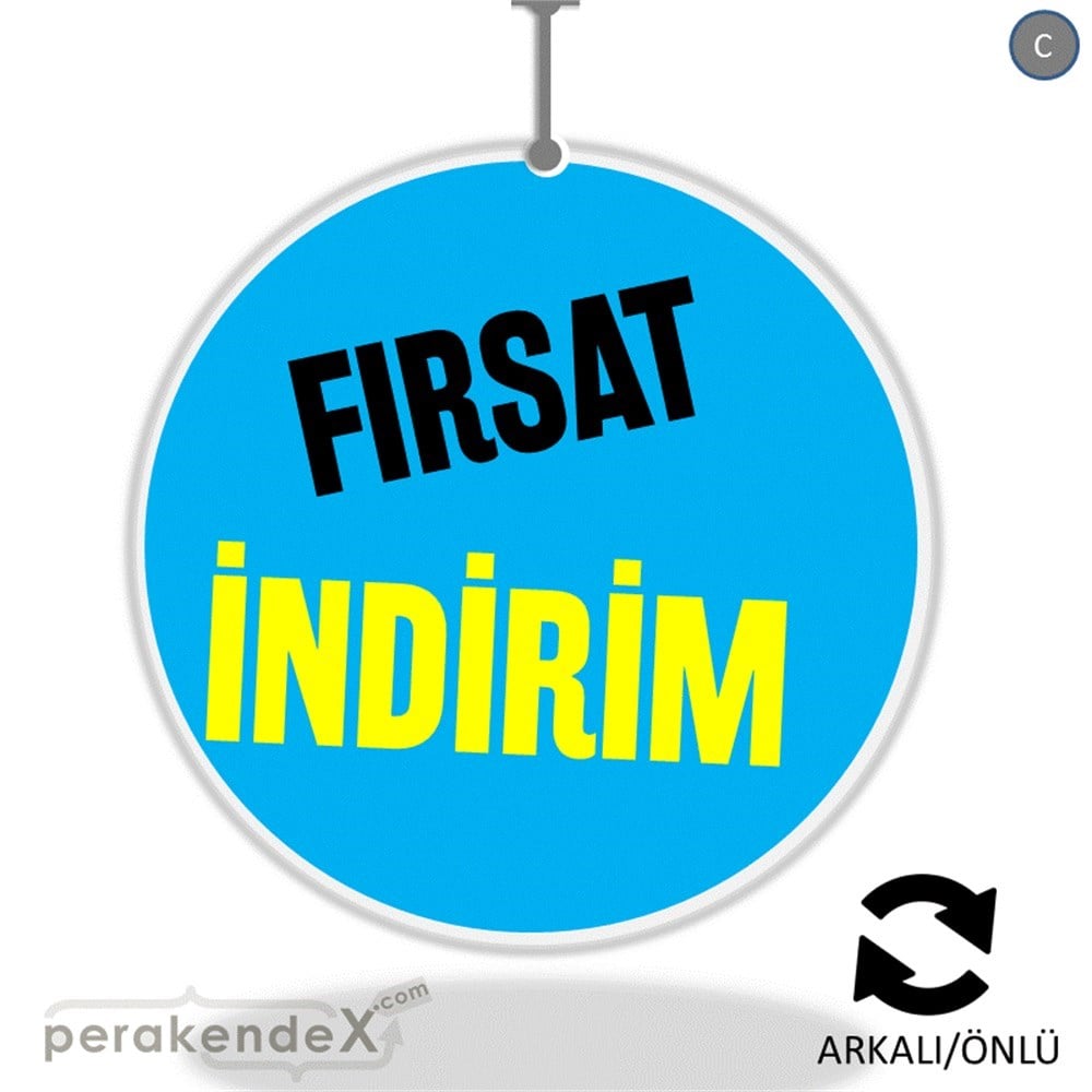 fırsat indirim DÖNKARTI -oval,çift yön baskı