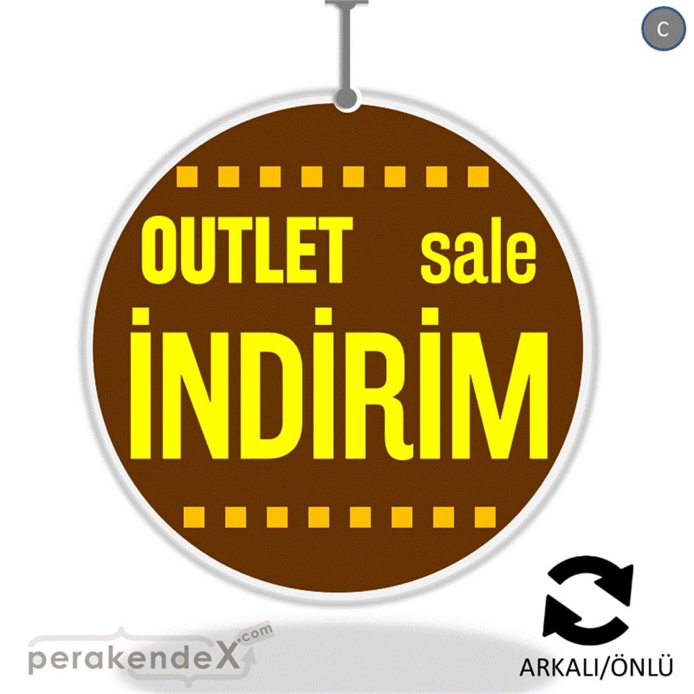 outlet sale indirim DÖNKARTI -oval,çift yön baskı