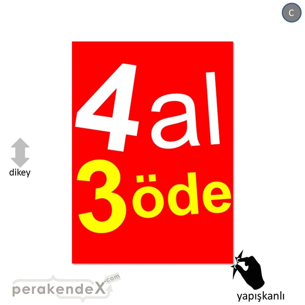 4 al 3 öde CAMA YAPIŞAN FOLYO -dikdörtgen,tek yön baskı