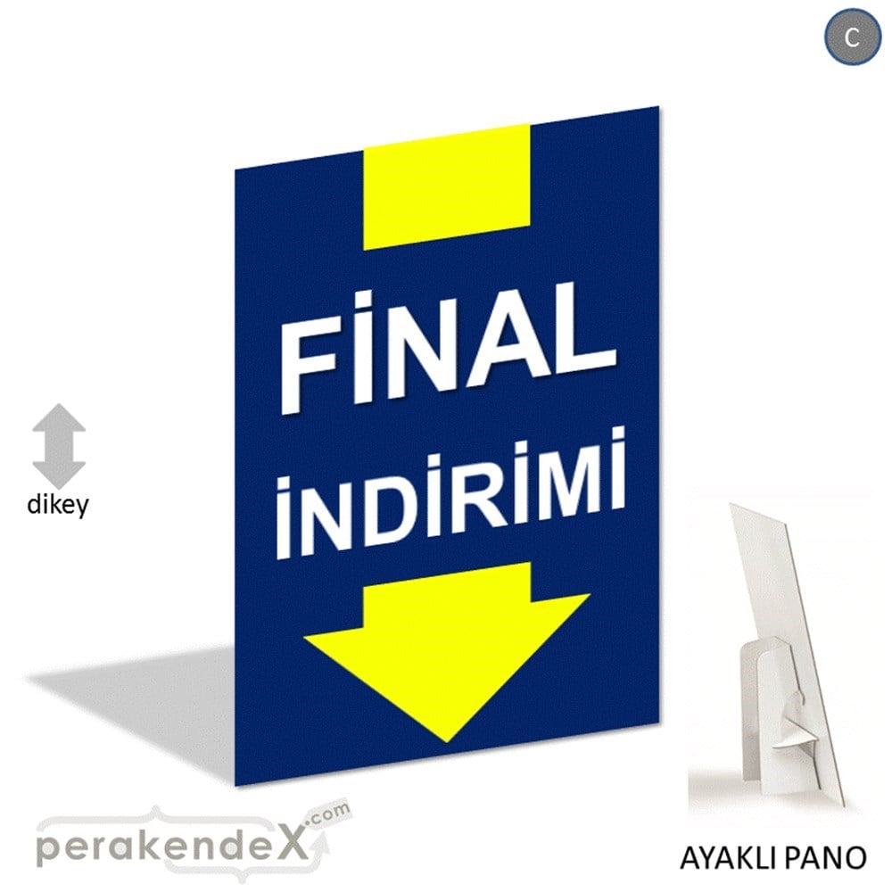 final indirimi AYAKLI REKLAM PANOSU -dikdörtgen,tek yön baskı