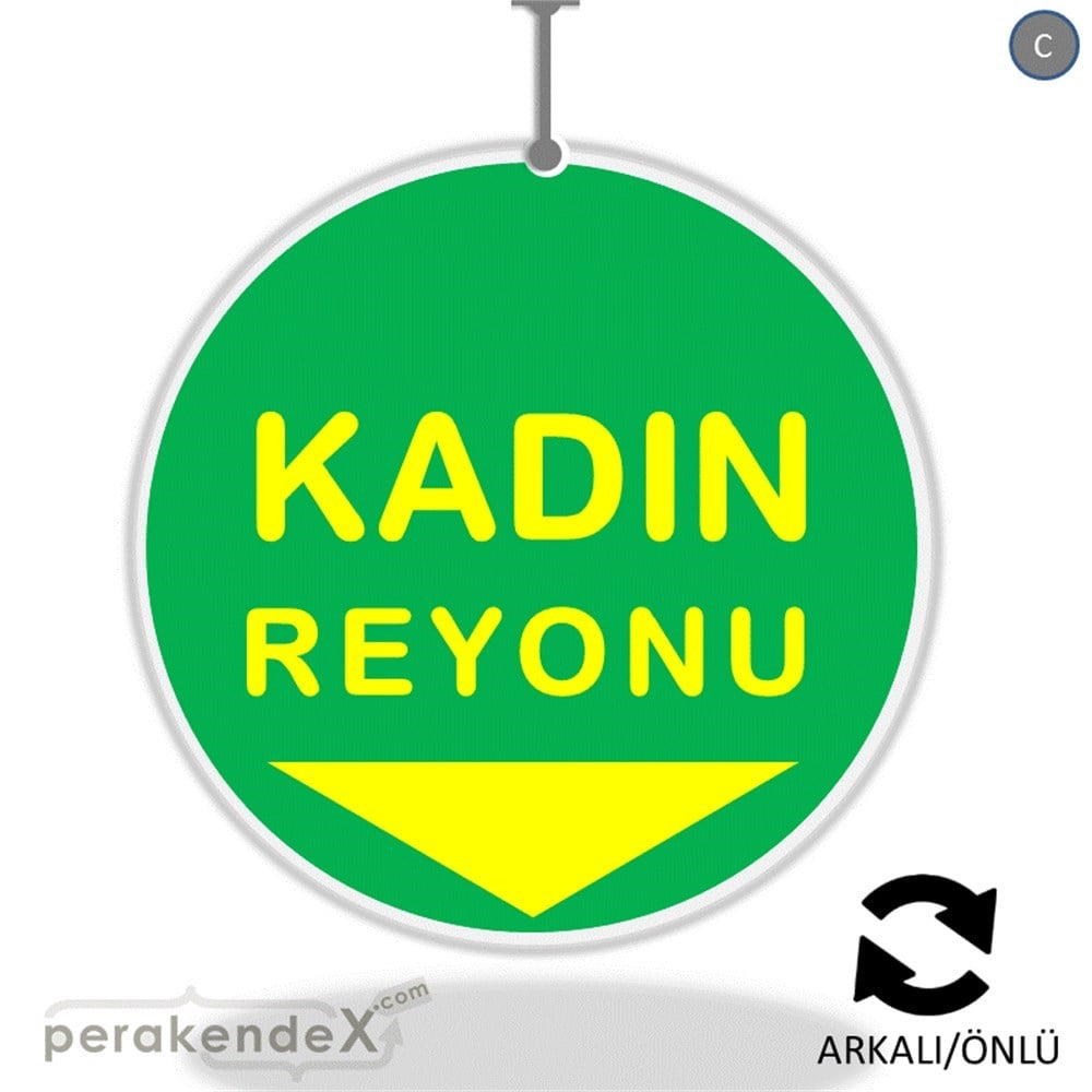 kadın reyonu yönlendirme DÖNKARTI -oval,çift yön baskı