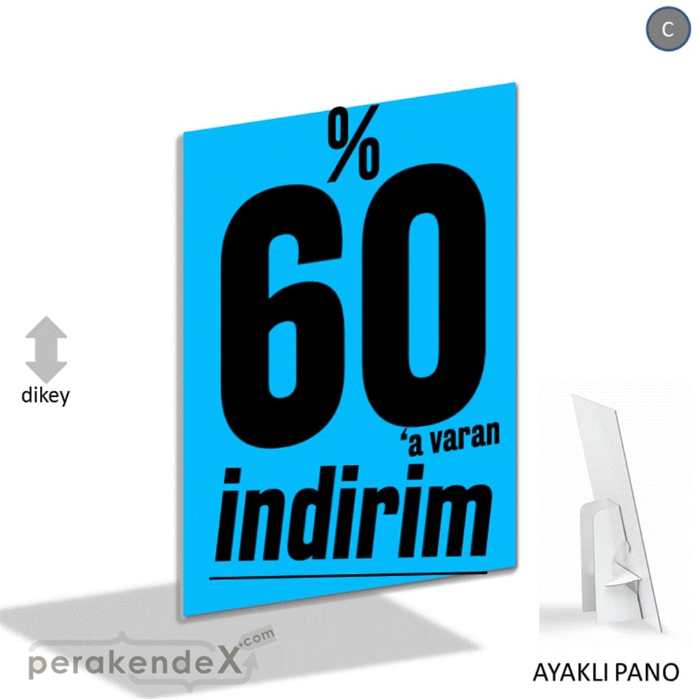 %60 A Varan İndirim Kampanyası KARTON AYAKLI POSTER,  PANO -dikdörtgen,tek yön baskı