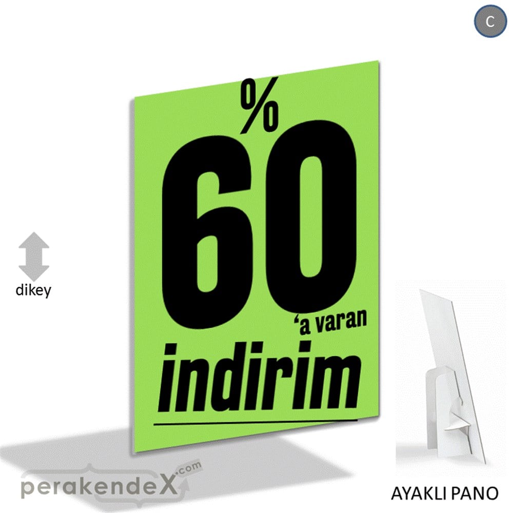 %60 A Varan İndirim Kampanyası KARTON AYAKLI POSTER,  PANO -dikdörtgen,tek yön baskı