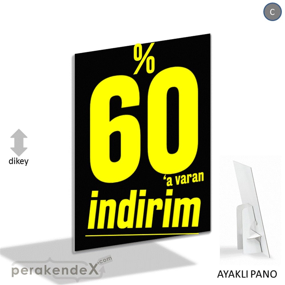 %60 A Varan İndirim Kampanyası KARTON AYAKLI POSTER,  PANO -dikdörtgen,tek yön baskı