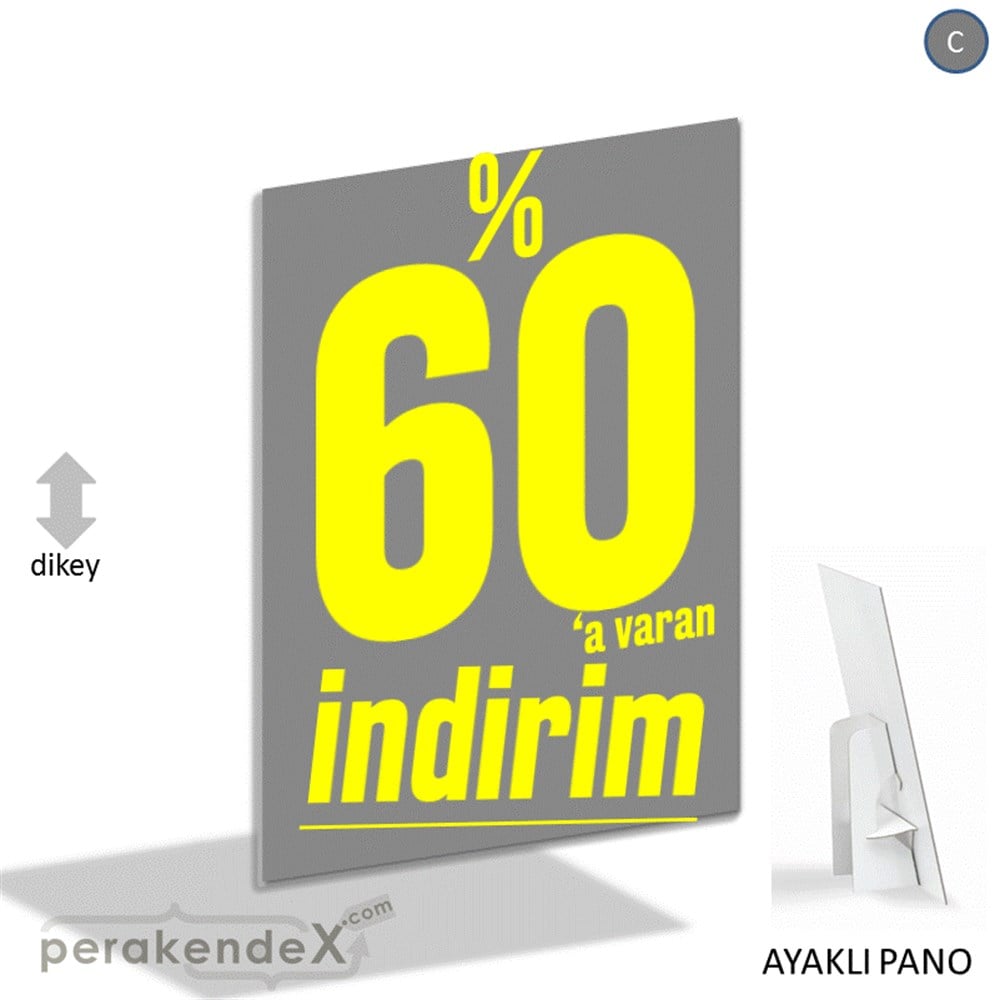 %60 A Varan İndirim Kampanyası KARTON AYAKLI POSTER,  PANO -dikdörtgen,tek yön baskı
