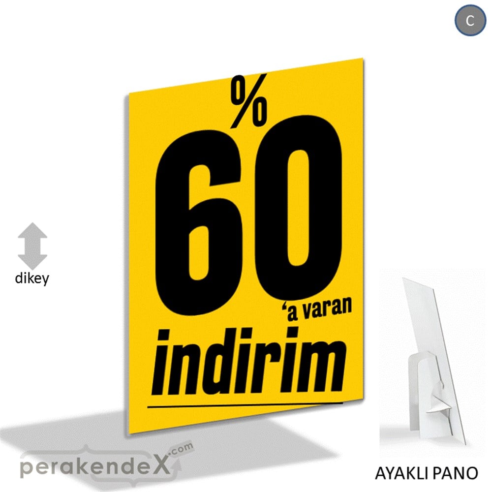 %60 A Varan İndirim Kampanyası KARTON AYAKLI POSTER,  PANO -dikdörtgen,tek yön baskı