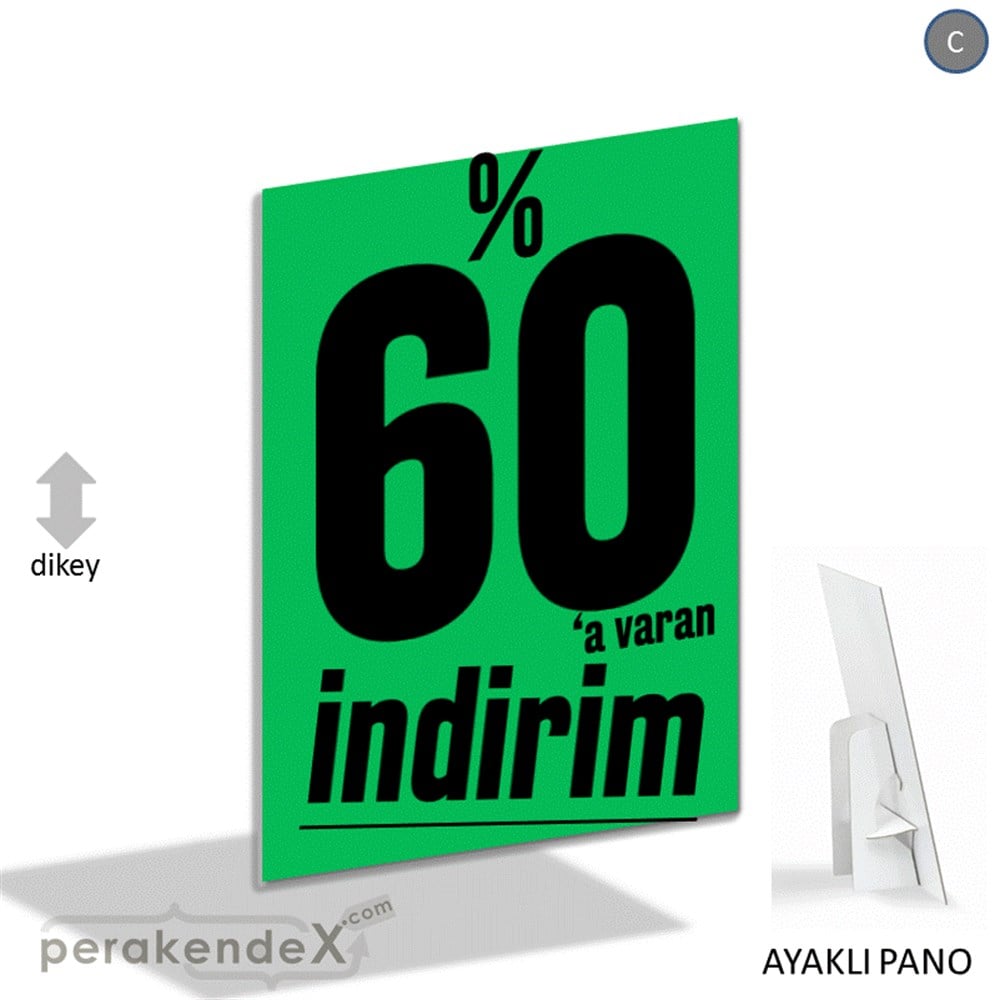 %60 A Varan İndirim Kampanyası KARTON AYAKLI POSTER,  PANO -dikdörtgen,tek yön baskı