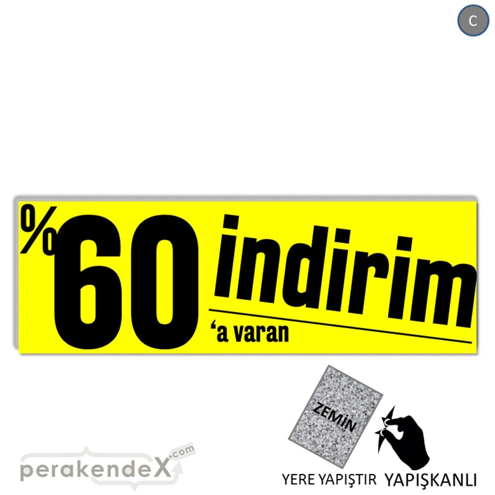 %60 A Varan İndirim Kampanyası YER - ZEMİN FOLYO,  VİNİL (BANNER) -dikdörtgen,tek yön baskı