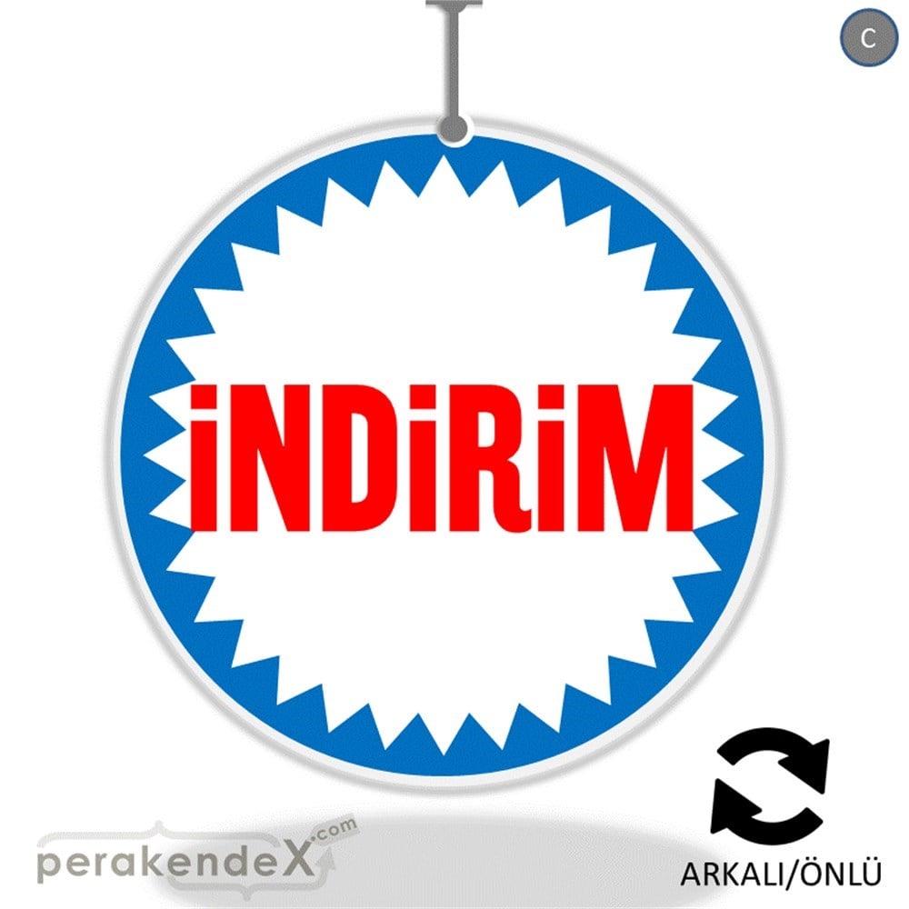 indirim DÖNKARTI -oval,çift yön baskı