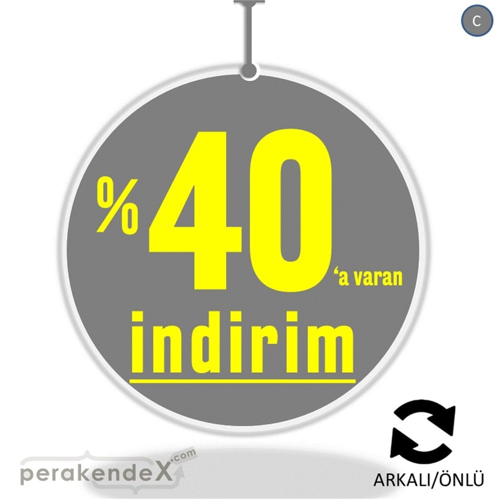 yüzde 40 a varan indirim DÖNKARTI -oval,çift yön baskı