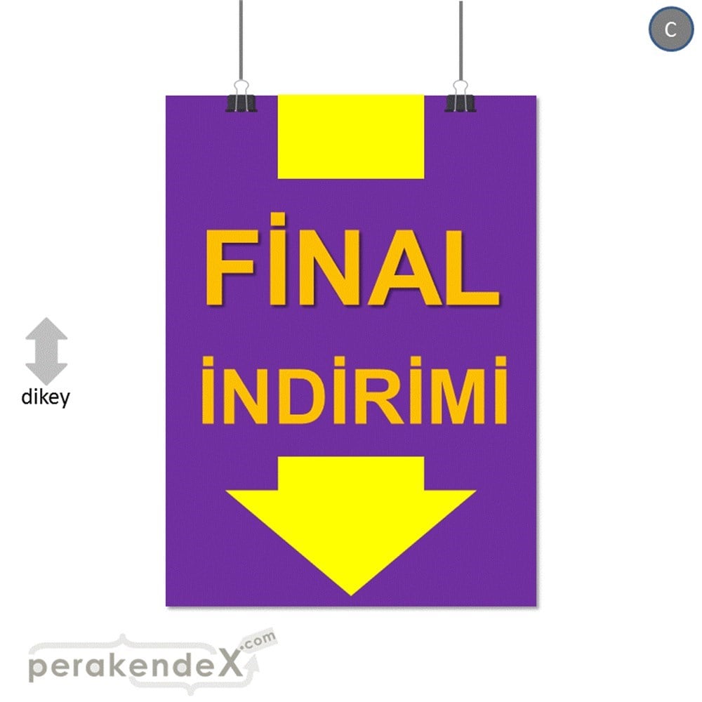 final indirimi SERT PLASTİK POSTER -dikdörtgen,tek yön baskı