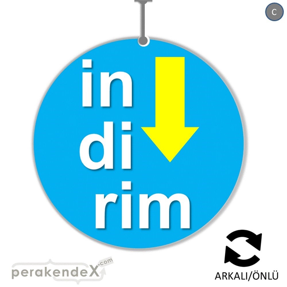 oklu>heceli indirim DÖNKARTI -oval,çift yön baskı