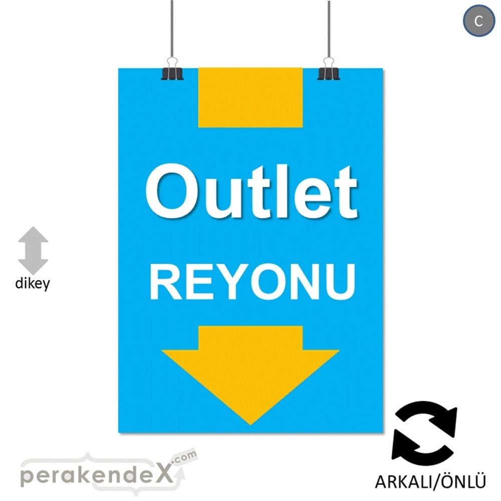 outlet reyonu SERT PLASTİK POSTER -dikdörtgen,çift yön baskı