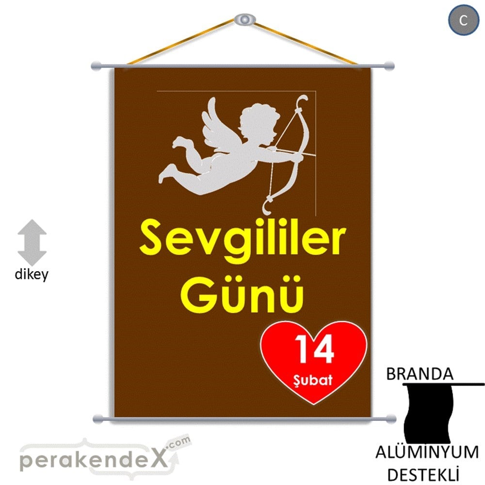 14 şubat sevgililer günü eros BRANDA POSTER,  AFİŞ -dikdörtgen,tek yön baskı