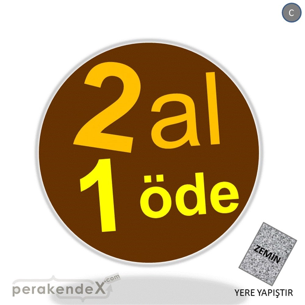 2 al 1 öde YER ZEMİNE YAPIŞIR -oval,tek yön baskı
