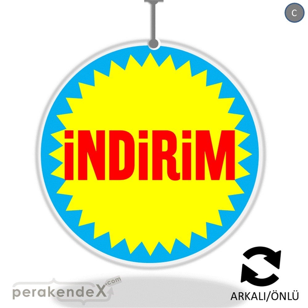 indirim DÖNKARTI -oval,çift yön baskı