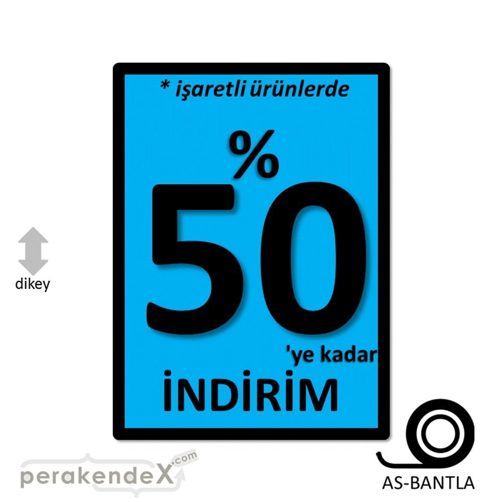 yüzde 50 ye varan indirim POSTERİ -dikdörtgen,tek yön baskı