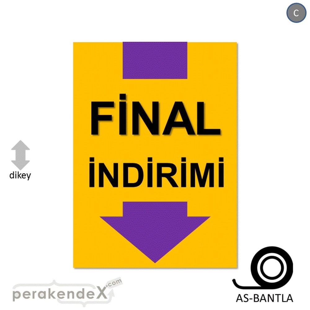 final indirimi POSTERİ -dikdörtgen,tek yön baskı