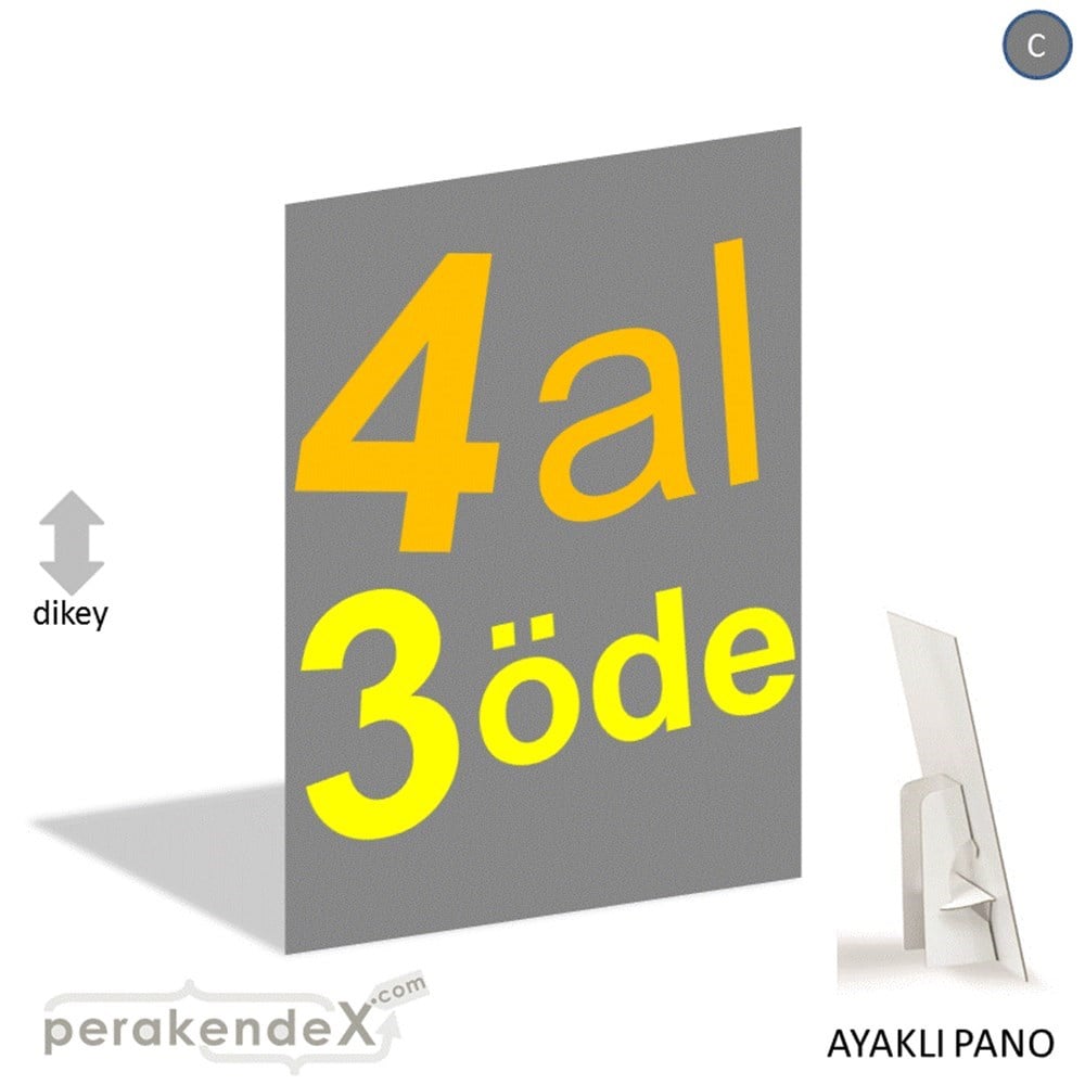 4 al 3 öde AYAKLI REKLAM PANOSU -dikdörtgen,tek yön baskı
