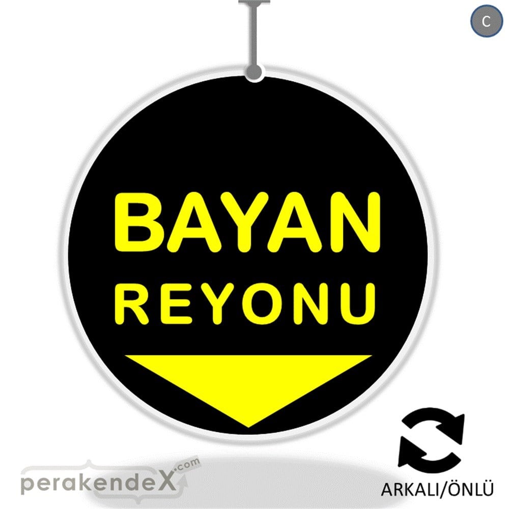 bayan reyonu yönlendirme DÖNKARTI -oval,çift yön baskı