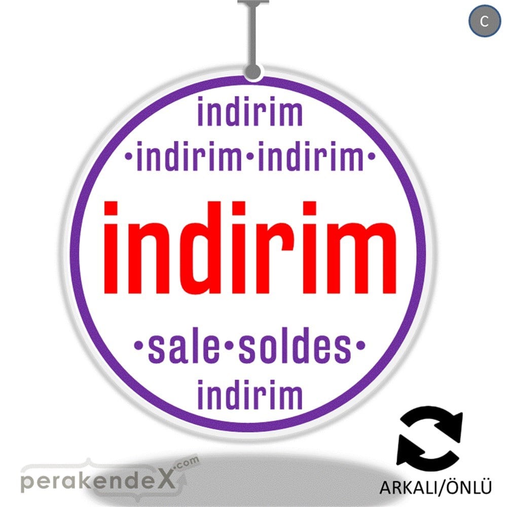 indirim sale soldes DÖNKARTI -oval,çift yön baskı