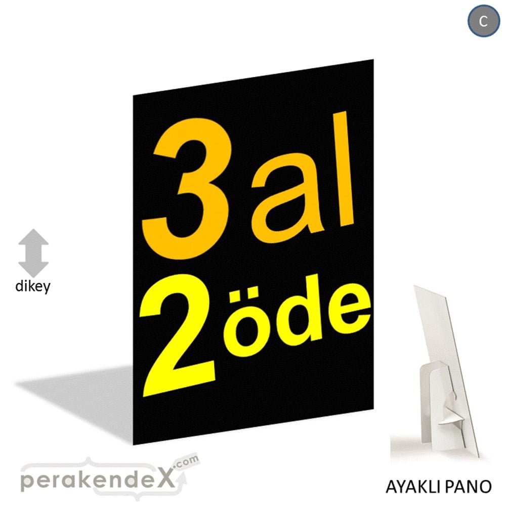 3 al 2 öde AYAKLI REKLAM PANOSU -dikdörtgen,tek yön baskı