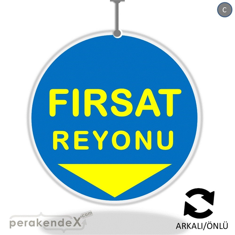fırsat reyonu yönlendirme DÖNKARTI -oval,çift yön baskı