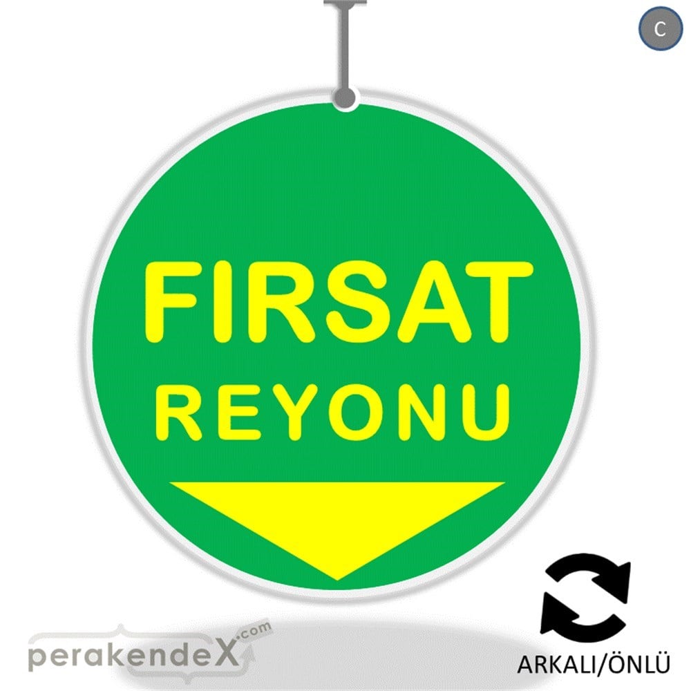 fırsat reyonu yönlendirme DÖNKARTI -oval,çift yön baskı
