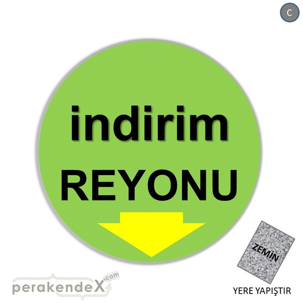 indirim reyonu YER ZEMİNE YAPIŞIR -oval,tek yön baskı