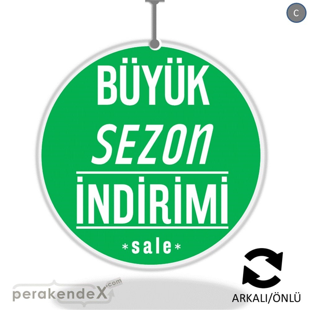 büyük sezon indirimi >sale DÖNKARTI -oval,çift yön baskı