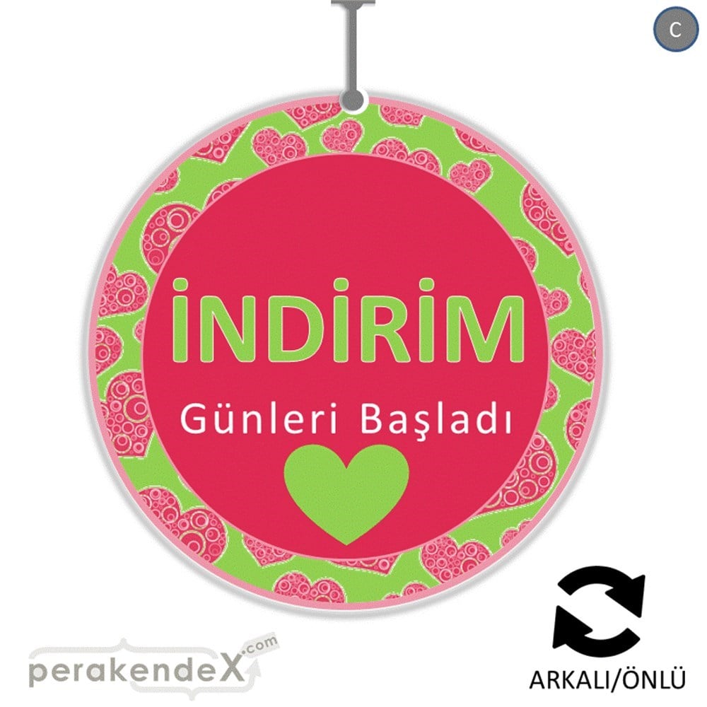 indirim günleri başladı DÖNKARTI -oval,çift yön baskı