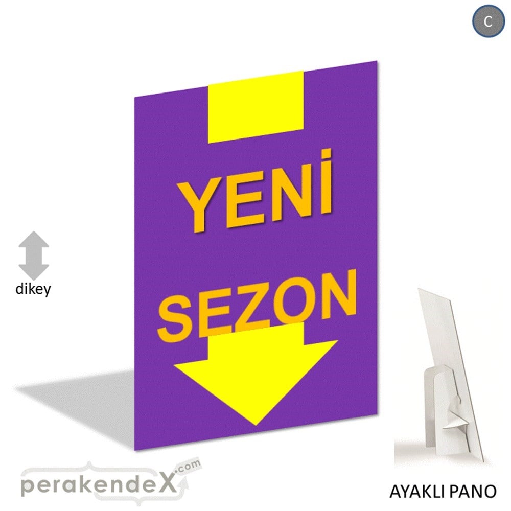 yeni sezon * AYAKLI REKLAM PANOSU -dikdörtgen,tek yön baskı