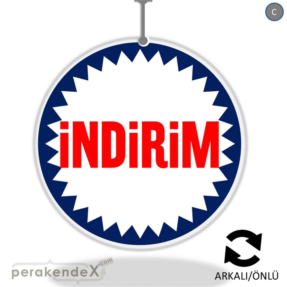 indirim DÖNKARTI -oval,çift yön baskı