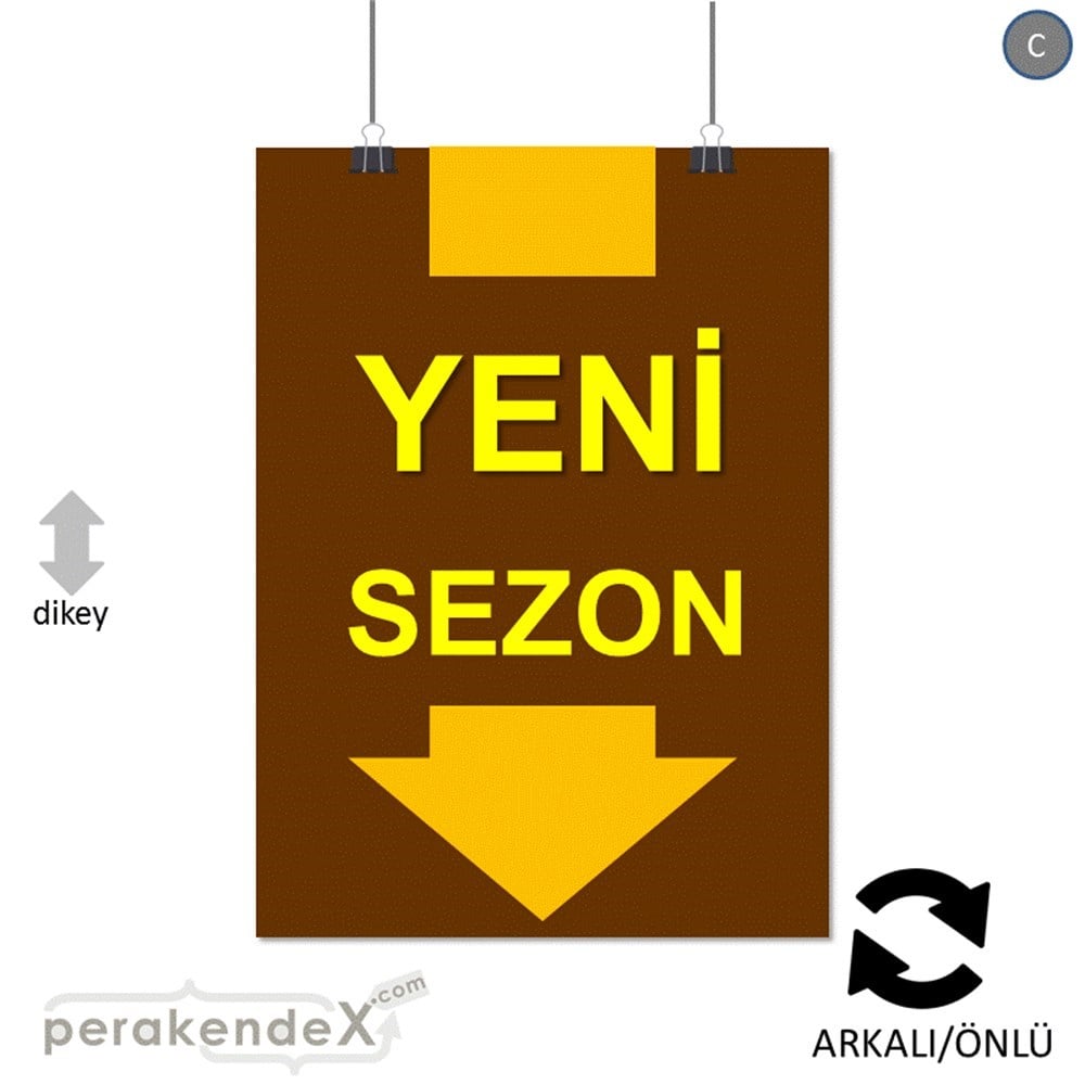 yeni sezon * SERT PLASTİK POSTER -dikdörtgen,çift yön baskı