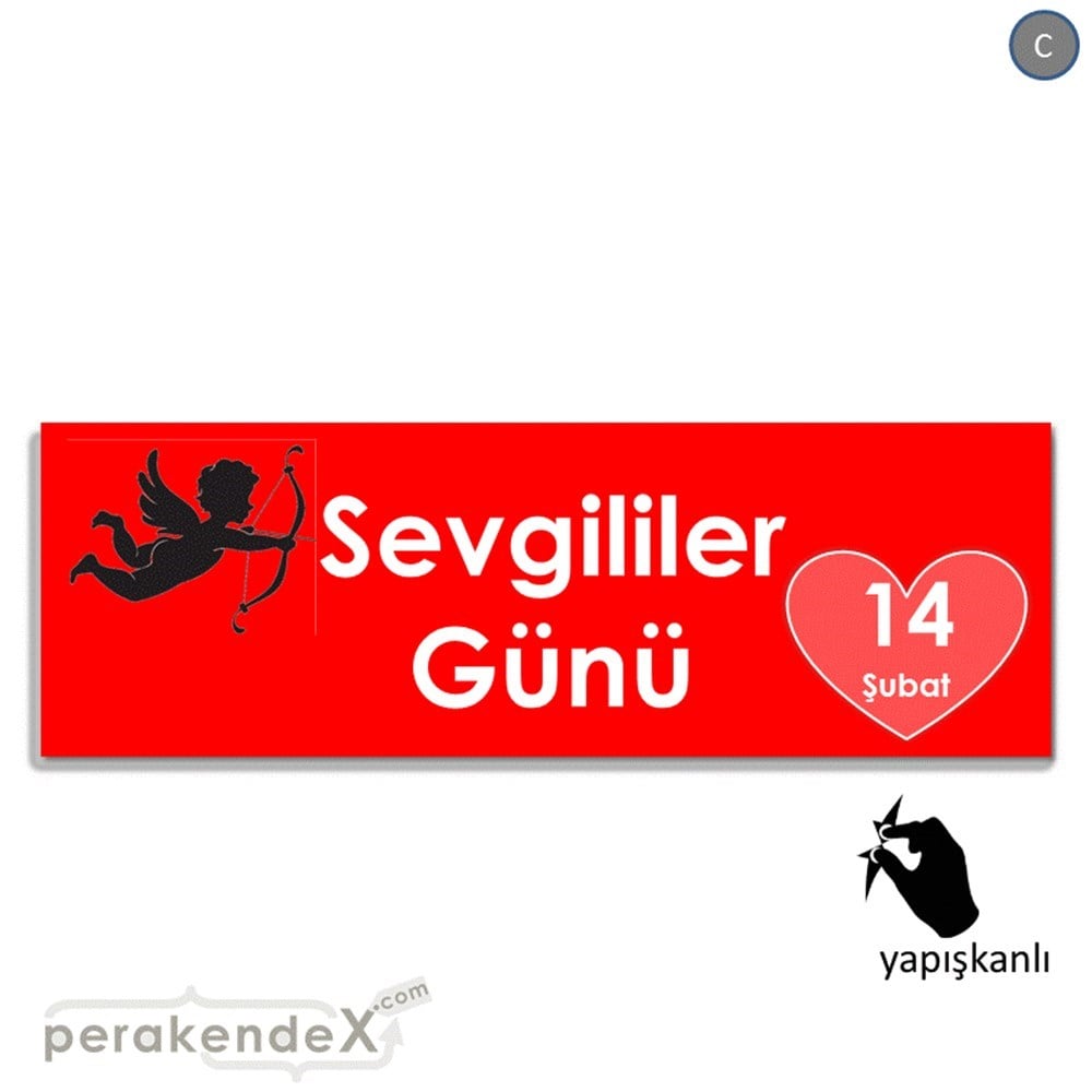 14 şubat sevgililer günü eros VİTRİN, CAM FOLYO,  VİNİL (BANNER) -dikdörtgen,tek yön baskı