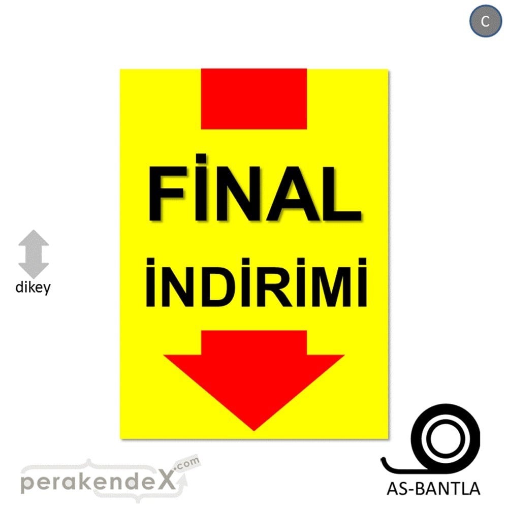 final indirimi POSTERİ -dikdörtgen,tek yön baskı