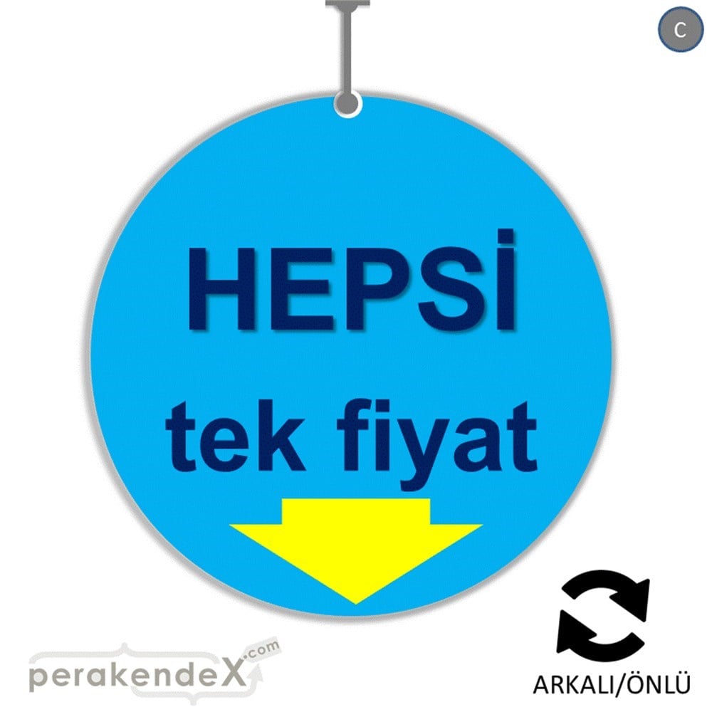 hepsi tek fiyat DÖNKARTI -oval,çift yön baskı