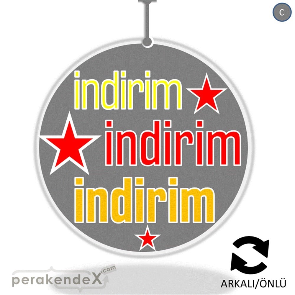 yıldızlı 3x indirim DÖNKARTI -oval,çift yön baskı