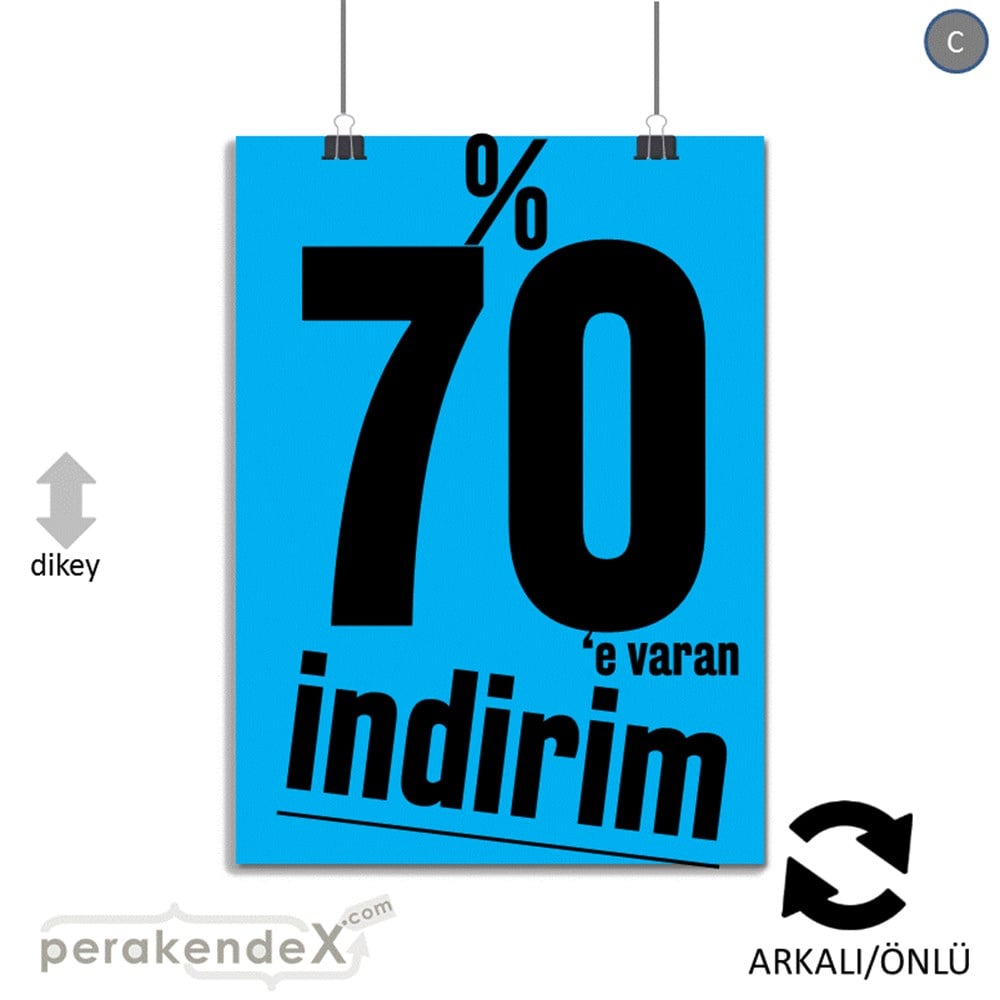 %70 E Varan İndirim Kampanyası KAĞIT POSTER,  AFİŞ -dikdörtgen,çift yön baskı