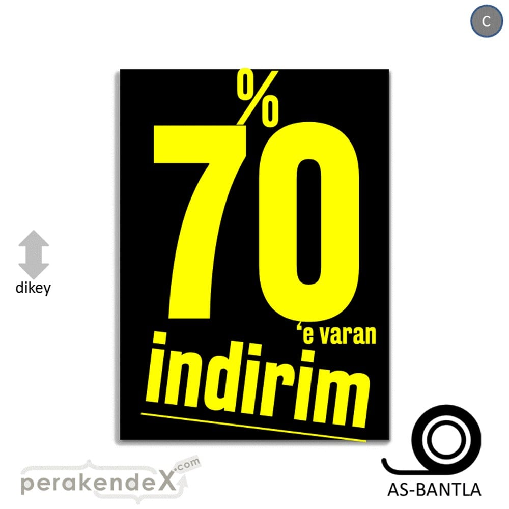 %70 E Varan İndirim Kampanyası KAĞIT POSTER,  AFİŞ -dikdörtgen,tek yön baskı